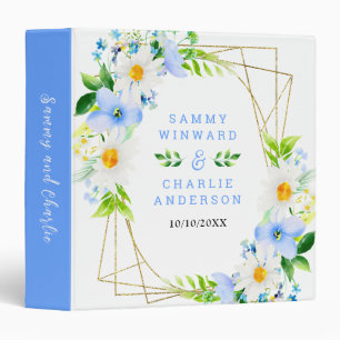 Forget-Me-Nots Daisies Floral Wedding Photo Album 3 Ring Binder