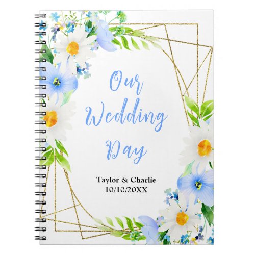 Forget_Me_Nots Daisies Floral Wedding Planner Notebook