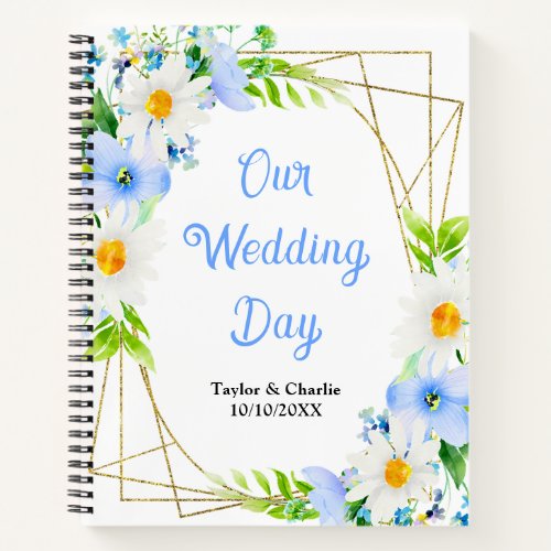 Forget_Me_Nots Daisies Floral Wedding Planner Notebook