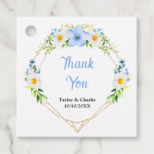 Forget_Me_Nots Daisies Floral Wedding Thank You Favor Tags