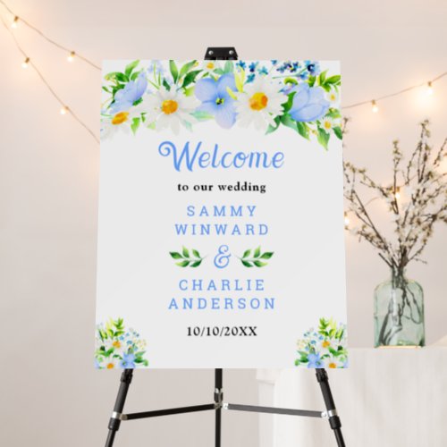 Forget_Me_Nots Daisies Floral Wedding Welcome Sign