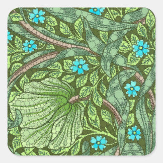 Forget-Me-Nots, Dots by After After William Morris Square Sticker