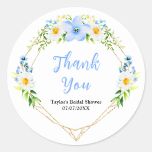 Forget-Me-Nots Floral Bridal Shower Thank You Classic Round Sticker