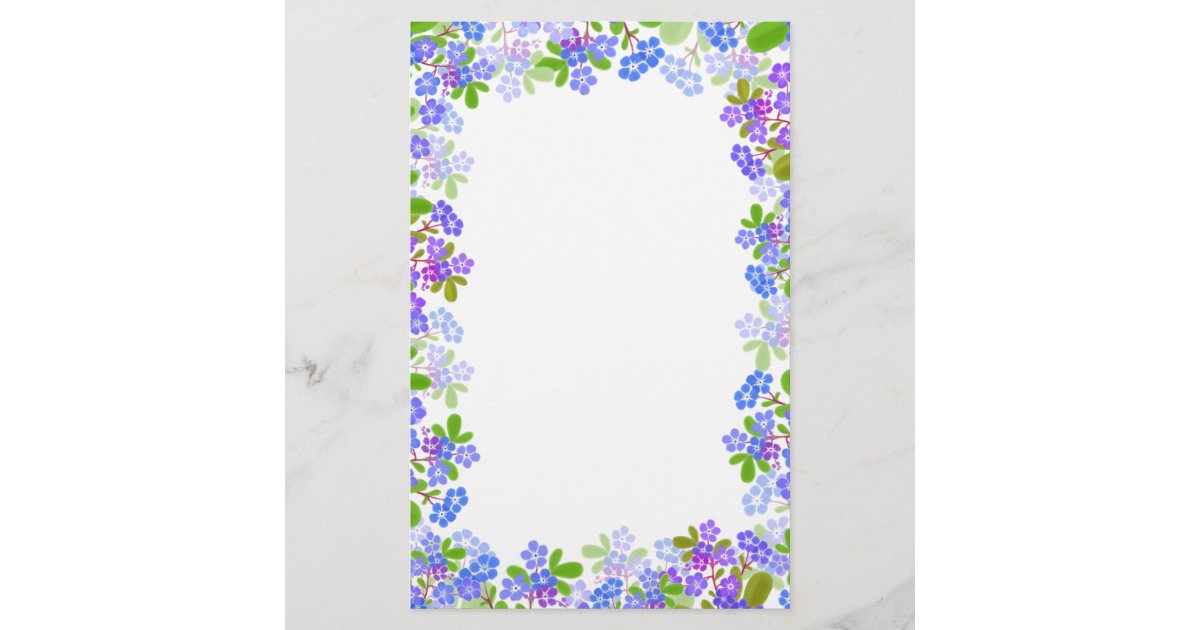 Forget Me Nots Floral Stationery | Zazzle