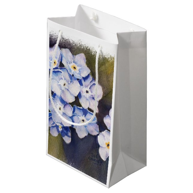 FORGET-ME-NOTS FLOWER GIFT BAG (Front Angled)