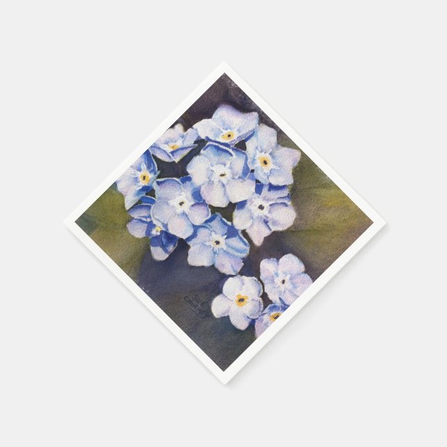 FORGET-ME-NOTS FLOWER PAPER NAPKINS (Corner)