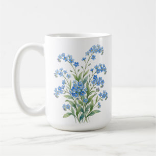 Forget me nots flowers. Bone China  Coffee Mug