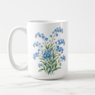 Forget me nots flowers. Bone China  Coffee Mug