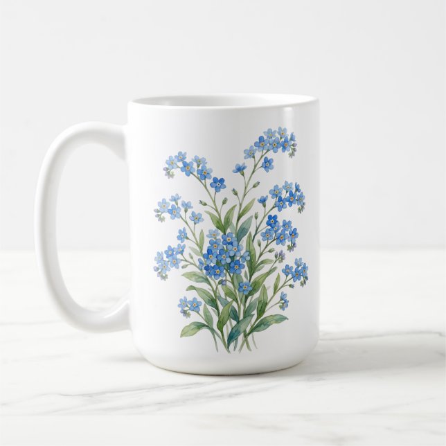 Forget me nots flowers. Bone China  Coffee Mug (Left)