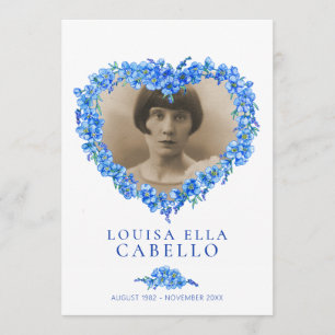 Forget-me-nots funeral service program blue white