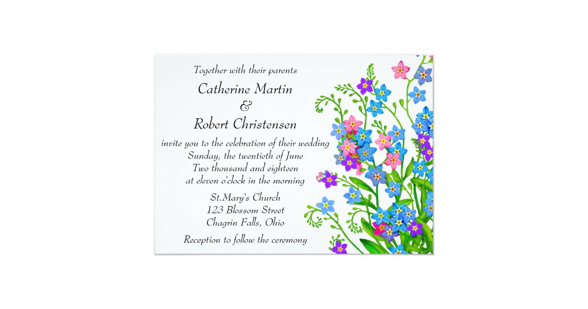 Forget Me Not Wedding Invitations 7