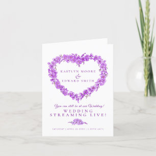 Forget-me-nots heart purple wedding live stream announcement