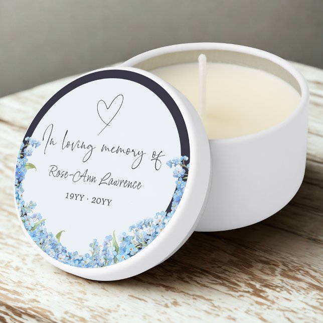 Forget-me-nots In Loving Memory of Funeral  Mini Candle Favors (Creator Uploaded)