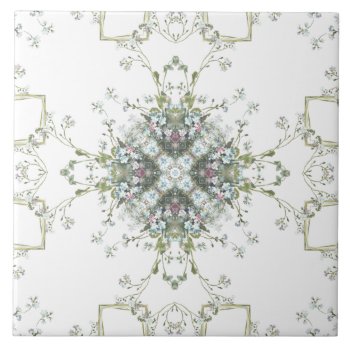 Forget Me Nots Kaleidoscope Pattern Tile by Past_Impressions at Zazzle