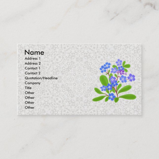 Forget-Me-Nots & Lace Profile Card (Front)