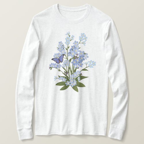 Forget Me Nots Long Sleeve T_Shirt