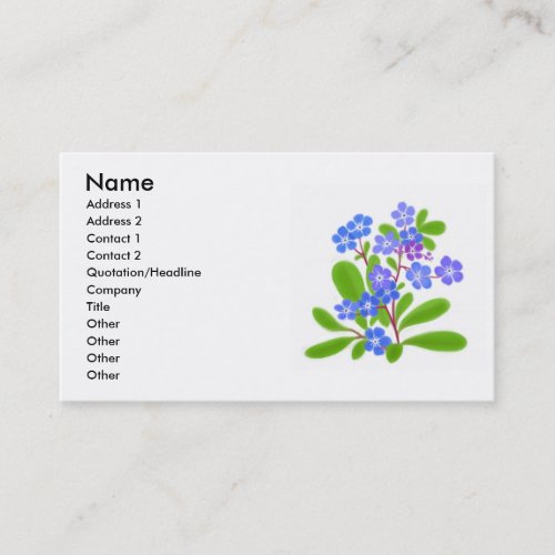 Forget Me Nots Profile Card Business Card Template