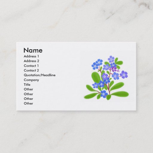 Customizable Forget Me Nots Profile Card Business Card Template