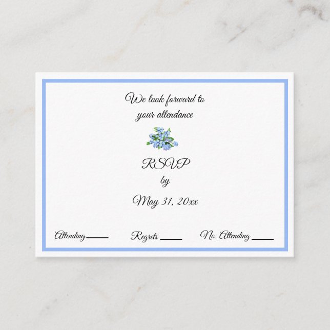 Forget-Me-Nots RSVP Matching Enclosure Card (Front)
