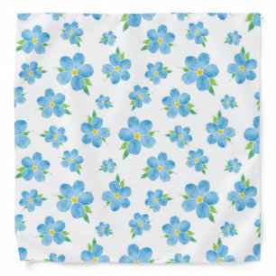 Forget Me Nots Watercolor Flower Pattern Bandana