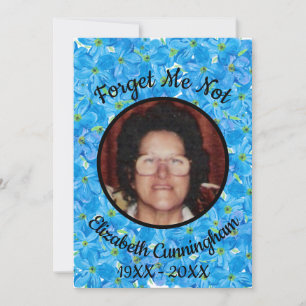 Forget Me Nots Watercolor Photo Poem Memorial Card