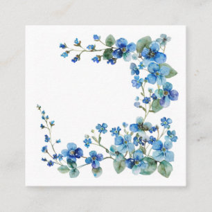 Forget-me-nots watercolor square business card