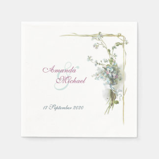 Forget me nots wedding design paper napkins