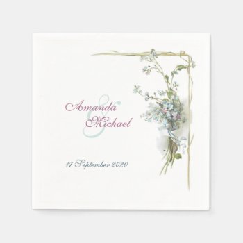 Forget Me Nots Wedding Design Paper Napkins by Past_Impressions at Zazzle