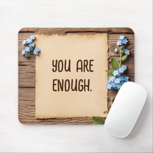 Forget_Me_Nots With Quote Mouse Pad