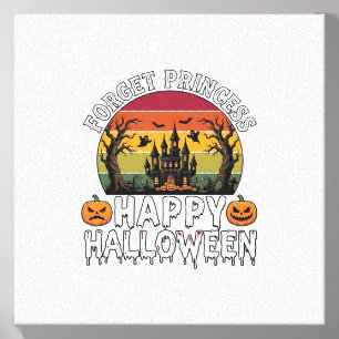 Forget Princess Happy Halloween Haunted House Pump Canvas Photo Tile