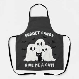 Forget The Candy Give Me A Cat Spooky Halloween Apron