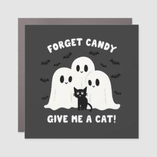 Forget The Candy Give Me A Cat Spooky Halloween Car Magnet