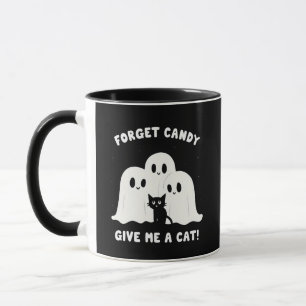 Forget The Candy Give Me A Cat Spooky Halloween  Mug