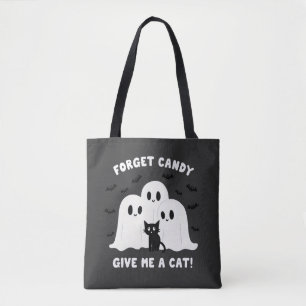 Forget The Candy Give Me A Cat Spooky Halloween Tote Bag
