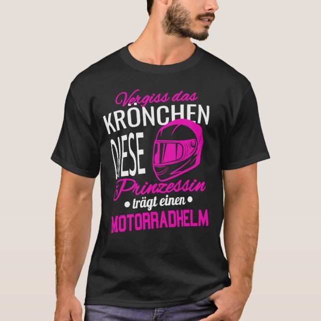 Forget The Crown I Princess Motorcycle Helmet Bike T-Shirt (Front)
