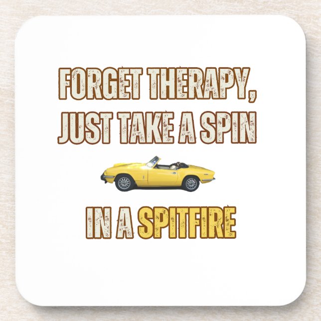 Forget Therapy, Triumph Spitfire Beverage Coaster (Front)