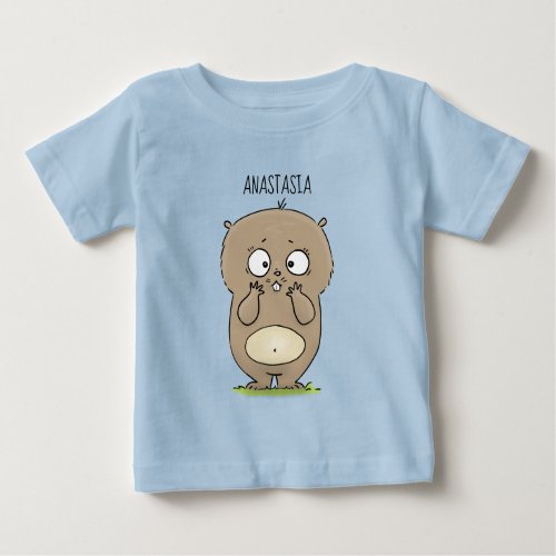 Forgetful adorable chubby hamster cartoon baby T_Shirt