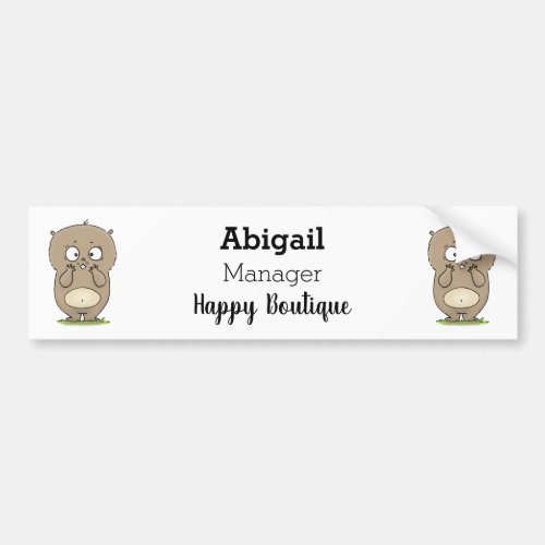 Forgetful adorable chubby hamster cartoon  bumper sticker