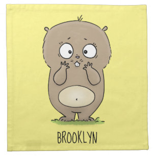 Forgetful adorable chubby hamster cartoon cloth napkin