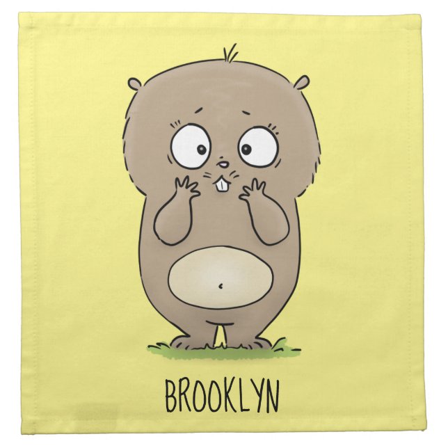 Forgetful adorable chubby hamster cartoon cloth napkin (Front)