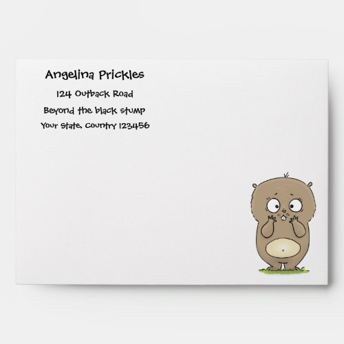 Forgetful adorable chubby hamster cartoon envelope