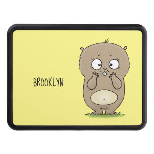 Forgetful adorable chubby hamster cartoon hitch cover