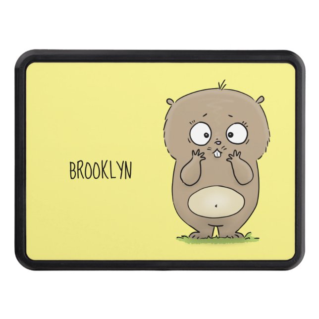 Forgetful adorable chubby hamster cartoon hitch cover (Front)