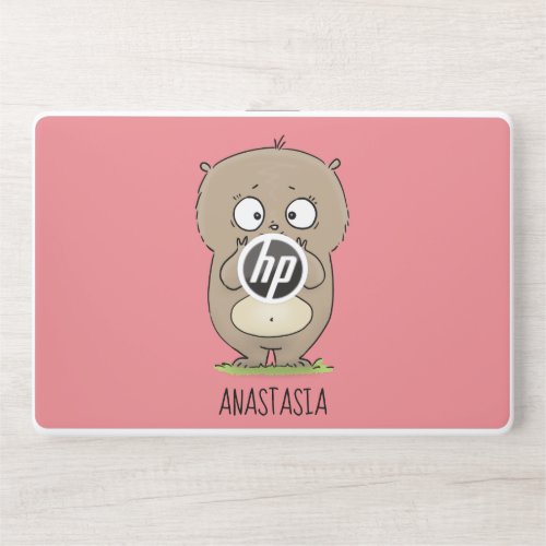 Forgetful adorable chubby hamster cartoon HP laptop skin