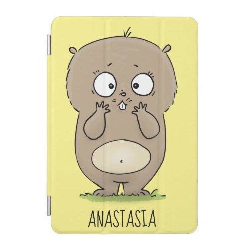 Forgetful adorable chubby hamster cartoon iPad mini cover