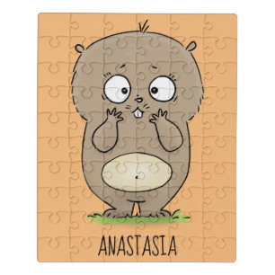 Forgetful adorable chubby hamster cartoon jigsaw puzzle