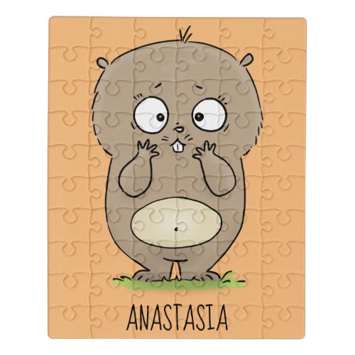 Forgetful adorable chubby hamster cartoon jigsaw puzzle