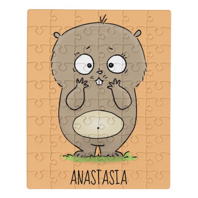 Forgetful adorable chubby hamster cartoon jigsaw puzzle (Puzzle Vertical)