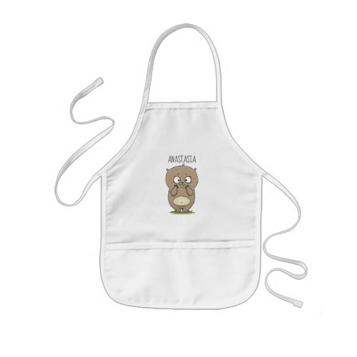 Forgetful adorable chubby hamster cartoon kids apron