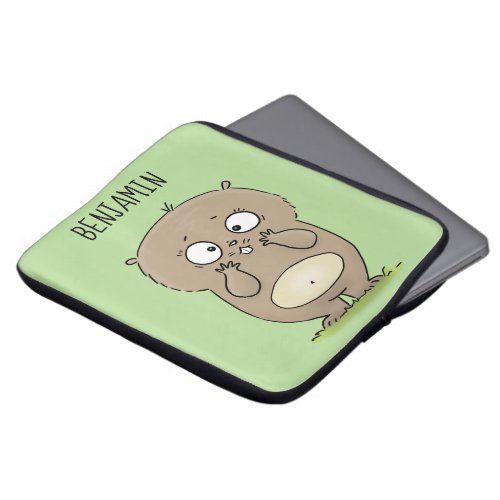 Forgetful adorable chubby hamster cartoon laptop sleeve